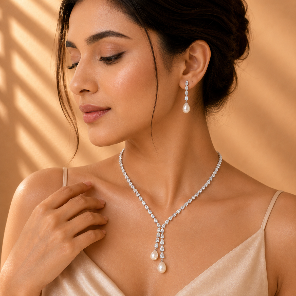 Aveline drop pearl set