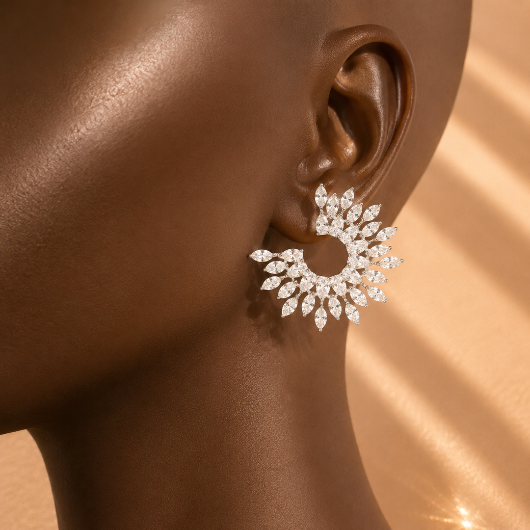 Crystal leaf Earings