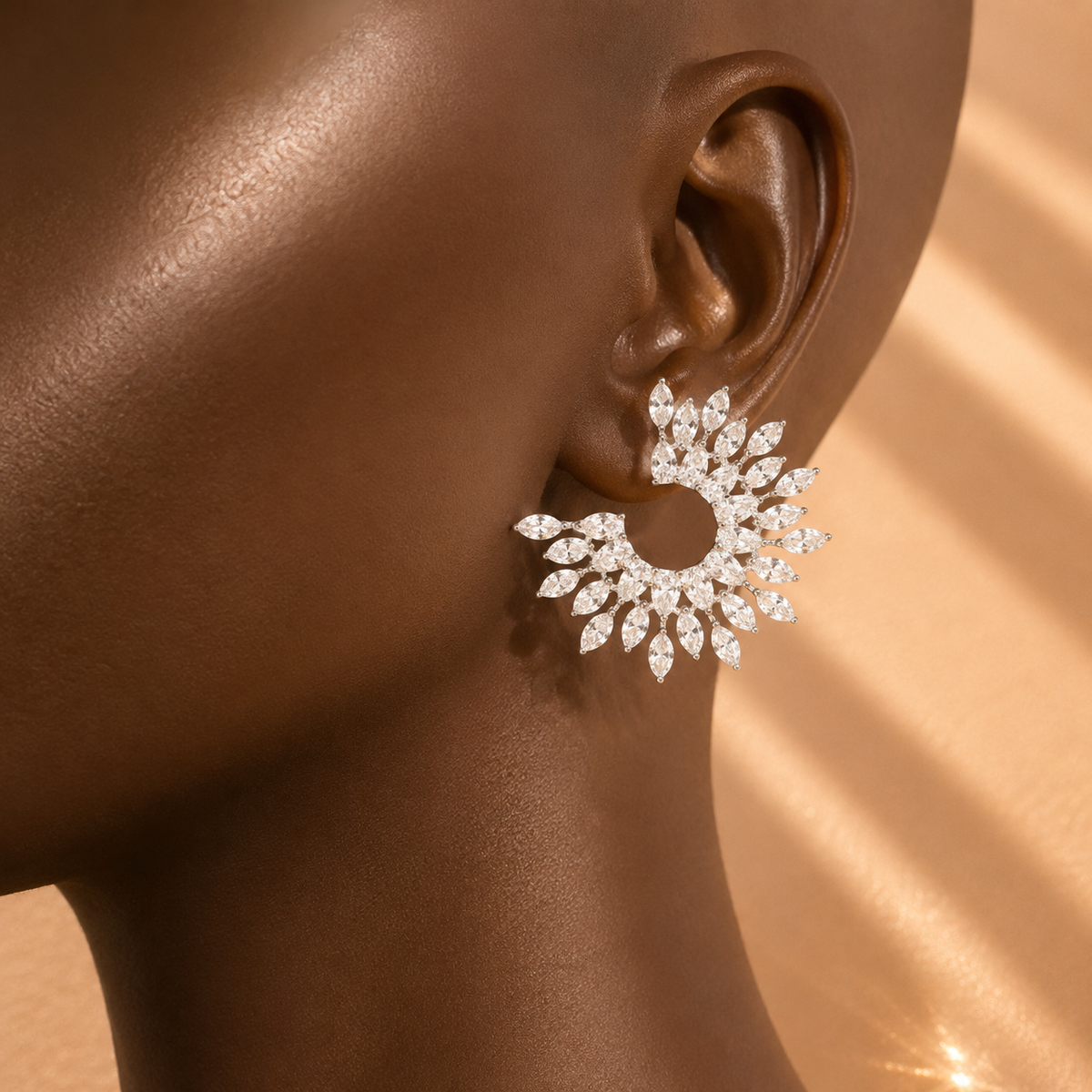 Crystal leaf earings