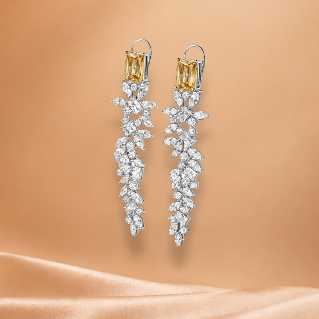 Emerald elan drop earings