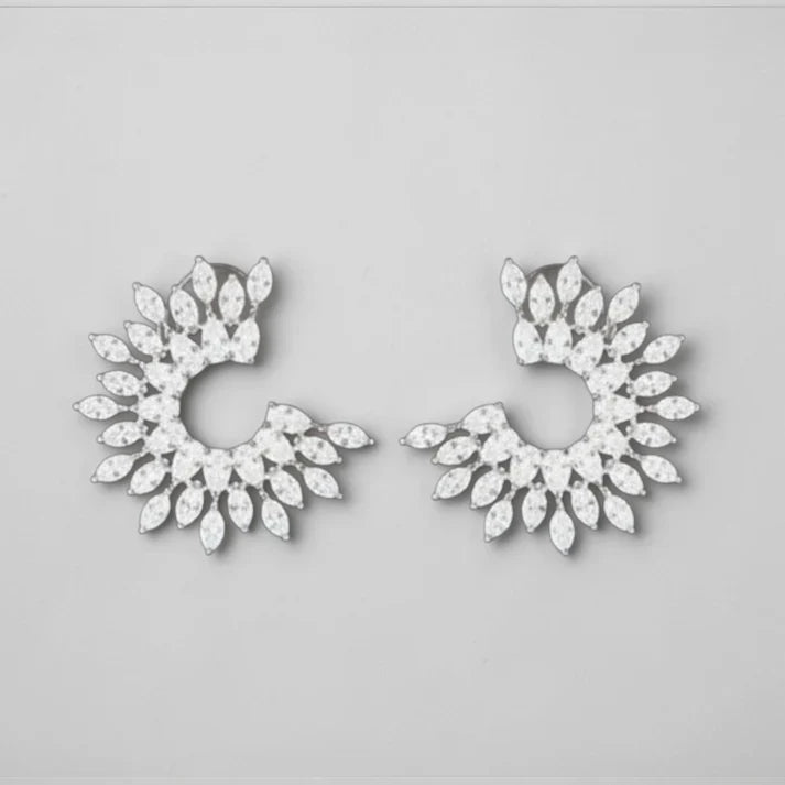 Crystal leaf Earings