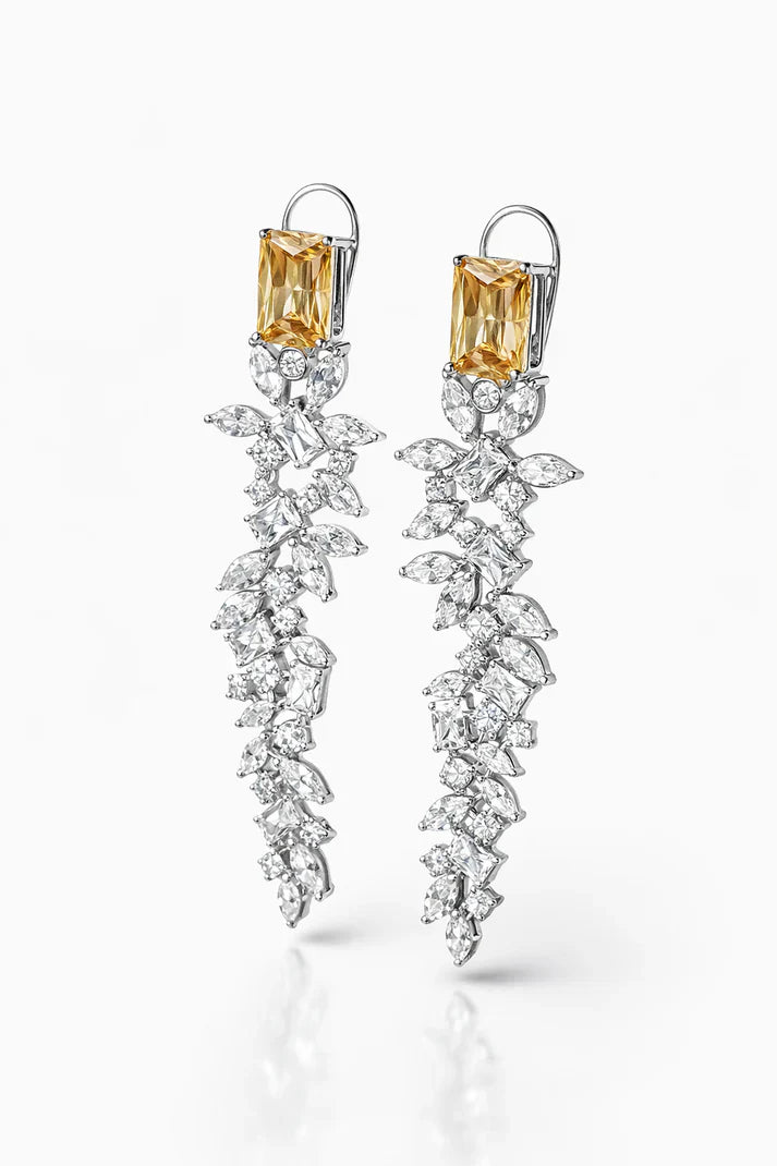 Emerald elan drop earings