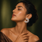 Load image into Gallery viewer, Crystal leaf earrings

