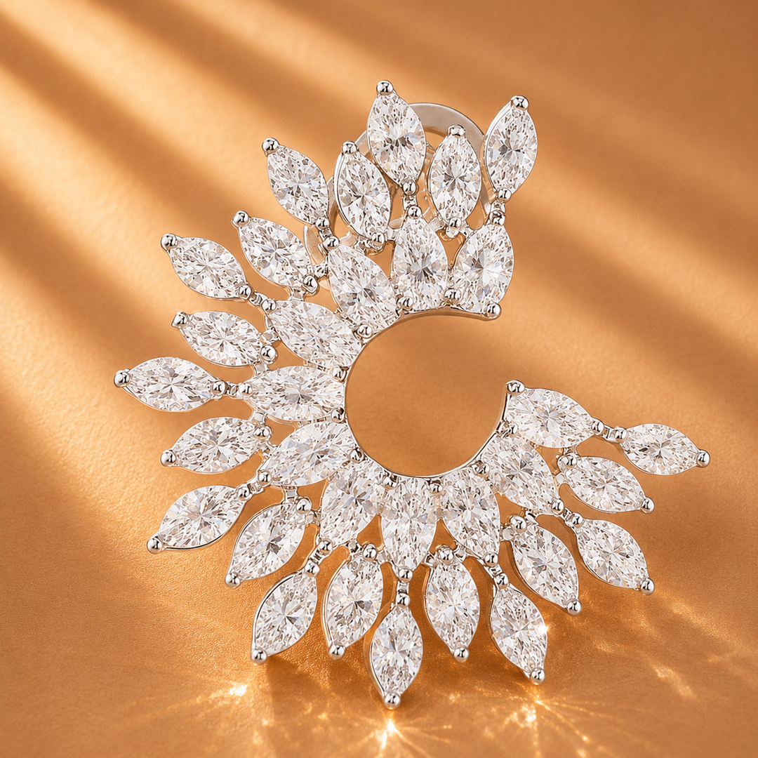 Crystal leaf Earings