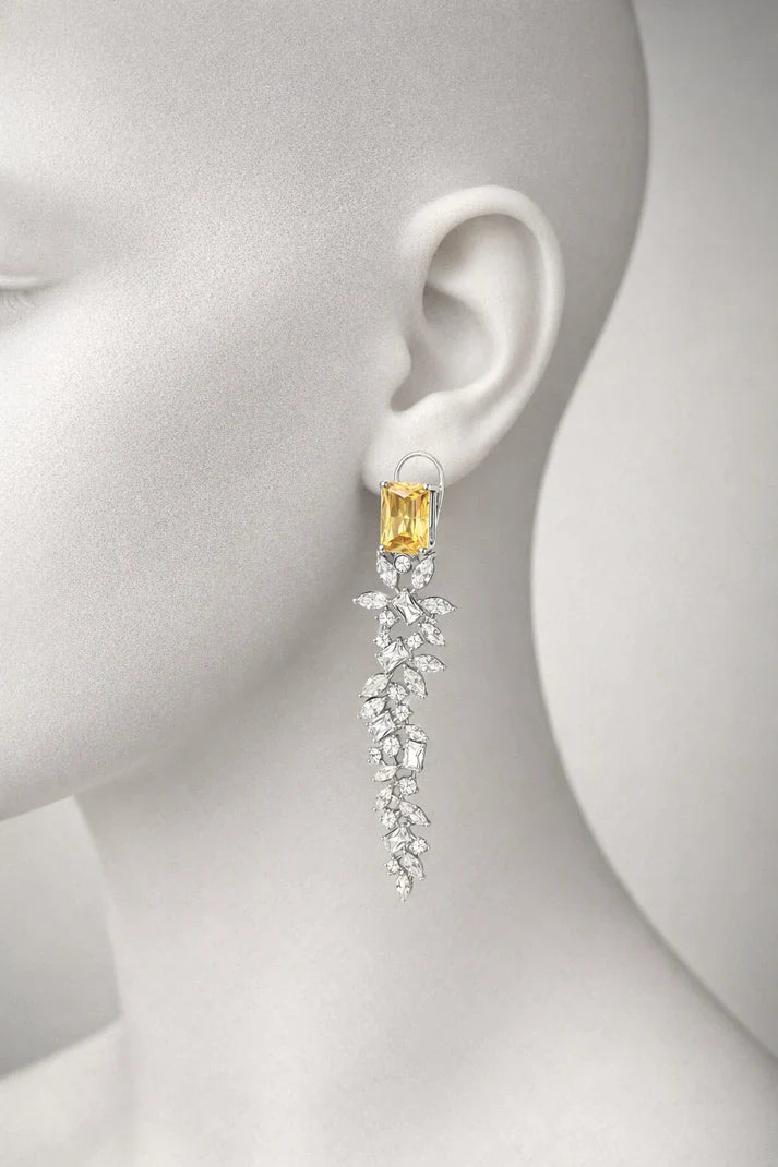 Emerald elan drop earings
